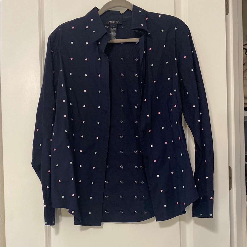 Jones New York Signature Navy Shirt